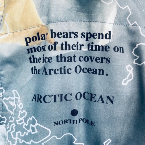 VTG Rugged Wear Men Arctic Expedition Scene Puffer coat Polar Bear Sled Dogs 3XL